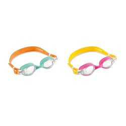 Intex 55693 - Occhialini Nuoto Kids, 2 pezzi, Lenti in Policarbonato, Silicone, Multicolore, 3-8 Anni