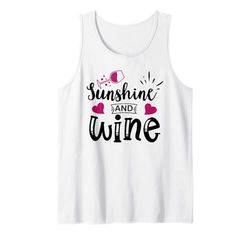 Sunshine and Wine Womens Funny Wine & Sunshine Wine Drinking Canotta