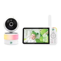 LeapFrog LF915HD 5" 720P HD LCD Baby Video Monitor No WiFi, Panoramic 360° Tilt with 8X Zoom Camera, Color Night Vision, Night Light, Smart Sensors