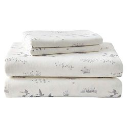 Eddie Bauer - Sábanas Queen, Juego de Cama de Franela de algodón, Cepillado para Mayor suavidad, decoración acogedora del hogar (Gansos Prado, Queen)