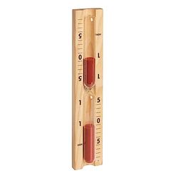 TFA Dostmann Clessidra per Sauna analogica 15 Minuti, 40.1058.11, Realizzata in Materiali Resistenti al Calore Pino e Vetro, Perfetto Come Accessorio per Sauna, Sabbia Rossa, Marrone