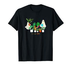 Retro Lady Gardener Fantasma Jardinería Plantas Amante Halloween Camiseta