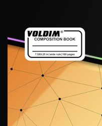 Voldim's wide range of composition notebooks. Wide lined paper, multicolor, 9-3/4 x 7-1/2 Inches, 50 sheets,