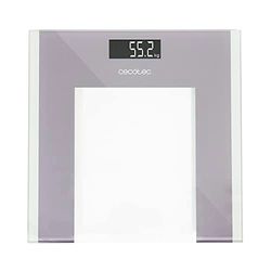 Cecotec Digitale badkamerweegschaal, Surface Precision Healthy, platform van gehard glas, 30 x 30 cm, omgekeerd LCD-display, maximale draagkracht 180 kg, extra plat ontwerp, incl. meetlint
