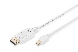 Digitus Cabo de conexão Mini DP-Displayport 2 m com bloqueio branco