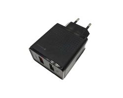 Watio Wave Chargeur USB - Chargeur de Voyage/Mural Double avec Quick Charge 3.0, Couleur Noire, 2 Ports pour Charge Rapide et Efficace. *