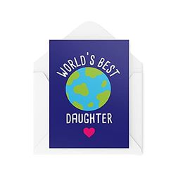 Daughters Cards Birthday Card World's Best Daughter for Her From Mum Dad Son Siblings Children Kids Graduation Proud Of You CBH568