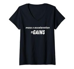 Donna massa x accelerazione=guadagni, gli amanti della palestra di fisica, palestra di fisica Maglietta con Collo a V