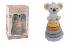 DORON & CHARLIE - Torre Koala - Alto Como 6 Manzanas - 056343 - Colores Surtidos - Silicona - Apilamiento - Juguete Para Niños - Accesorio de Puericultura - Bebé - 1ra Edad - A partir de 12 meses