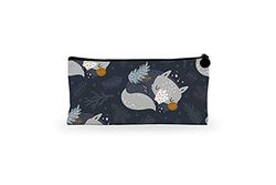 Bonamaison Digitally Printed Canvas Pencil Pouch with Zipper, Zipper Pencil Case for School, Canvas Pen Bag for Kids, Boys, Girls, 100% Cotton, Unisex, 1 Piece, 21x12 Cm