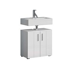 trendteam smart living - Armario para Debajo del Lavabo - Wons - Dimensiones de Montaje (Ancho x Alto x Profundidad) 60 x 58 x 34 cm - Color Blanco Brillante - 220730101