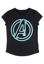 Marvel Avengers Classic-Camiseta de Manga Larga para Mujer (los Vengadores), Negro, L