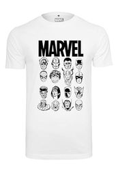 MERCHCODE Marvel Crew T-Shirt Homme, White, XL