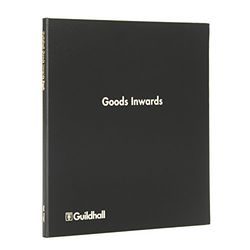 Exacompta - Ref T1027Z - Guildhall - Good Inwards Book, Durable Case bound Black Covers, 298 x 273mm, 160 Pages, Tamper-Free Binding, Folds Flat For Desktop Use - Black