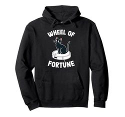 Wheel Of Fortune Cat On Robot Vacuum Cleaner Cat Pullover Hoodie