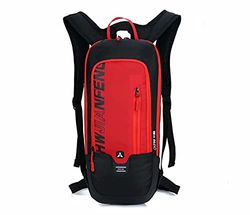 BLF Zaino per ciclismo, in tessuto traspirante e impermeabile, capacità 10 litri, formato mini, leggerissimo, adatto a qualsiasi sport e attività come corsa, escursionismo, arrampicata, campeggio e sci, BLF-QX-025, Red, 46 * 22 * 7 cm (Height * Width * Thickness)