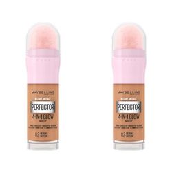 Maybelline New York Instant Anti Age Rewind Perfector, 4-In-1 Glow Primer, Concealer, Highlighter, Self-Adjusting Shades, Evens Skin Tone with a Glow Finish, Shade: 02 Medium (Pack of 2)