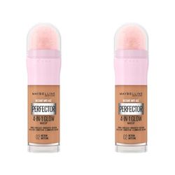 Maybelline New York Instant Anti Age Rewind Perfector, 4-In-1 Glow Primer, Concealer, Highlighter, Self-Adjusting Shades, Evens Skin Tone with a Glow Finish, Shade: 02 Medium (Pack of 2)