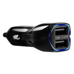 Targus Dual USB Car Charger for Media Tablets & Mobile Phones, Black (APD503EU)