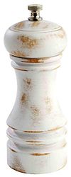 APS 40536 Macina sale "Professional Vintage", (Ø x H): 5,5 x 15 cm, macina spezie in legno di faggio, meccanismo di macinazione in acciaio inox, grado di macinazione regolabile in continuo, bianco