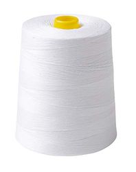 Sewing Thread - Large Spool 9000 metres (10000 Yards) for Sewing Machine and Cutters - Polyester Yarn for Stitching - 3 Colours to Choice - White - Height 12 cm