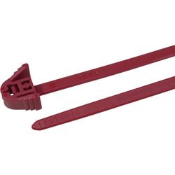 HellermannTyton 115-00043 REZ300-PA66-RD - Bridas para cables (100 unidades), color rojo