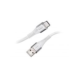 VoltShine USB-kabel – 1,5 m vit USB-A till C-kabel, perfekt för dataöverföring och snabbladdning
