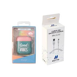 Pack étui Airpods Good Vibes + câble de données USB-Lightning MFI