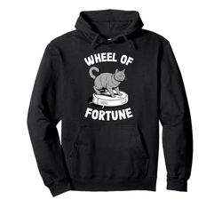 Wheel Of Fortune Cat On Robot Vacuum Cleaner Cat Pullover Hoodie