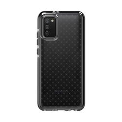 tech21 Evo Check - Custodia per Samsung Galaxy A02s con protezione anticaduta da 3,7 m, colore: Fumé/Nero