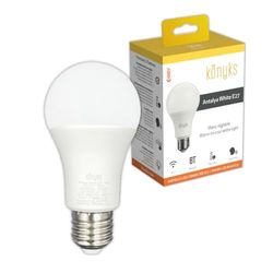 KONYKS Bombilla conectada Antalya White E27 - LED WiFi + BT, 780 Lumen, 9 W, Blanco ajustable, compatible con Alexa o Google Home, Routines sencillas [Clase energética F].