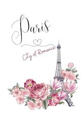 Paris Travel Organiser and combined Journal: Alternate Lined & Blank Pages with Parisienne icons throughout