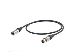 Proel ESO255LU05 Esoteric audiokabel (3-polig XLRM op 3-polig XLRF, neutrale stekker, 0,5m, NC3FXX-HPC250-NC3MXX) zwart