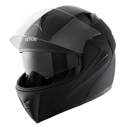 VEVOR Motorcycle Helmet, Unmasked, Smart Street ABS & High Density Helmet with Interchangeable Lens, ECE Approved Comfortable Motocross Helmet, Fit for Youth & Adults，L(59-60cm)