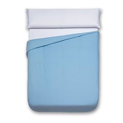 Sancarlos - Funda nórdica lisa, 100% Algodón, Color azul, Cama de 150 cm