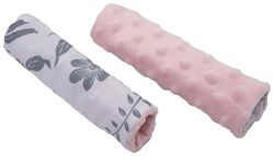 Medi Partners Épaulettes de ceinture pour poussettes sièges auto pour enfants bébé 100% Coton Minky 1 paire 18x13cm Double face poussette voiture de sport