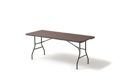 KG KITGARDEN Mesa Wood 180 Tavolo Pieghevole Multifunzionale, Plastica Lega di Acciaio, Marrone, 180x74 cm