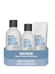 KMS MoistRepair Shampoo for Dry, Damaged Hair, 300ml & KMS MoistRepair Conditioner for Dry, Damaged Hair, 250ml & KMS MoistRepair Revival Cream, 125ml - Bundle