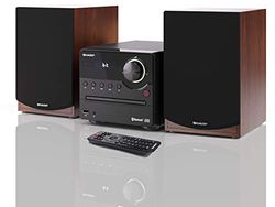 SHARP XL-B512 (BR) - Sistema audio stereo (45 Watt, radio con sintonizzatore FM, Bluetooth), colore: marrone