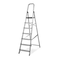 Amig - Échelle Pliable 7 marches de 8 cm de Largeur | Escabeau Antidérapant avec Poignée | Légère, Stable et Résistante | Parfaite pour Les Tâches Domestiques et l'Usage Professionnel