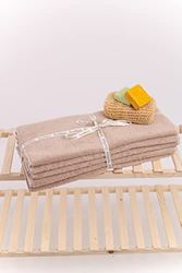 Questo Casa, 5 piece towel, 100% cotton, bath towel/hand towel, light coffee, 50x90 cm