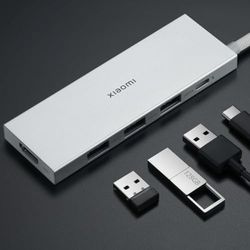 Xiaomi Hub Type C 5 In 1 - Hub with 5 Types (3 USB Ports, 1 Type-C Port and 1 HDMI Port) | Compatible with Windows, Andorid, macOS and Linux | Fast Data Reading Speed | 4K UHD Resolution