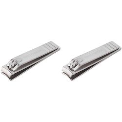 Tweezerman Stainless Steel Fingernail Clipper, Silver (Pack of 2)