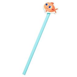 Draeger – Lápiz de papel con goma de borrar de pescado – azul cielo – Fácil agarre – Regalo ideal para niños a partir de 3 años