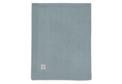 Jollein Couverture pour bébé Cosy Knit, vert mer, 75 x 100 cm, 60% coton, 40% acrylique, pour berceau de bébé, 1.0 tog, certifiée Oeko-Tex, motif de tricot