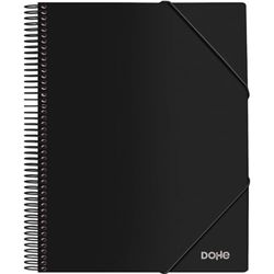 Dohe - Folder with 30 Sleeves and Spiral Binding - A4 (24 x 31 cm), Elastic Closure, Hard Cover Made of Polypropylene 800 Micron, Office Stationery - Black