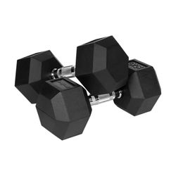 Pesas Rebeldes de hierro fundido engomado HEX 2x15 kg RBA-2325-15