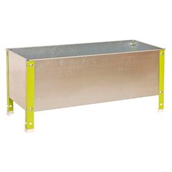 Simon Rack Horto urbano metálico, orifícios de drenagem, capacidade de 150 l, 410 x 1200 x 400 mm, jardim, terraço, verde/galva -Simon Garden
