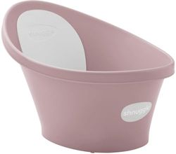 Shnuggle Baignoire pour nouveau-né | Support intégré et dossier souple | Convient dès la naissance | Support de siège de bain avec bouchon | Rose fleur