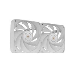 Mars Gaming MF-NCLX2, Kit 2X Ventilateurs Ultra-Silencieux 120mm, Design Pales Hybrides, Ventilateurs 2en1 avec Roulement FDB Cuivre Hyper-Équilibré, Système Connexion PWM, Pads Anti-Vibration, Blanc